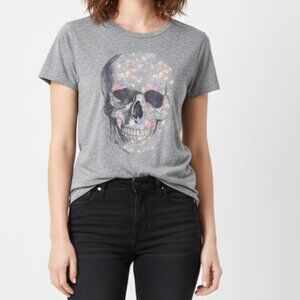 Project Social T Floral Skull Graphic Tee - Heather Gray - Size Medium